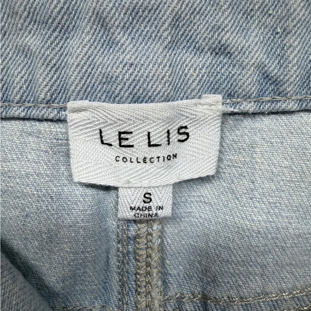 Le Lis Collection Light Wash Denim Midi Skirt with Front Slit - Size S - Picture 4 of 9
